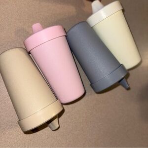Re-play no spill sippy cups set of 4 tan, white, gray, pink